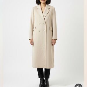 CASHMERE Vintage Cream Double-Breasted cashmere Women's Coat
